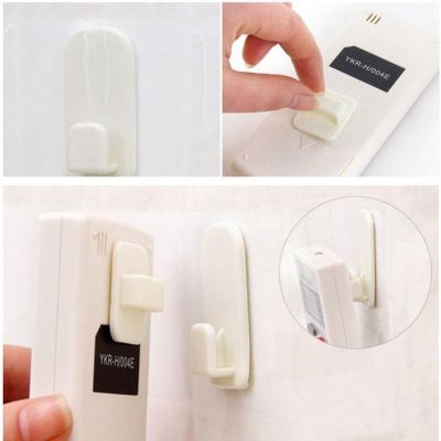 【CC】 2 Pairs Plastic Hooks Set TV Air Conditioner Dispenser Practical Wall Mount Storage Holder for Keys