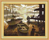 【CC】 The sunset cross stitch kit landscape14ct 11ct count printed stitching embroidery handmade needlework