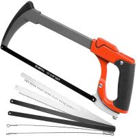 【hot】№♛  AIRAJ 12” Hacksaw Frame Heavy Duty Adjustable 2 Sawing Angles One-key of 6 Reciprocating Saw Blades