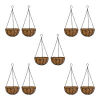 Hanging Basket for Plants Garden Flower Planter with Chain Plant Pot Home Balcony Decoration 10 Pcs-8 Inch