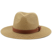 [hot]54-58-60CM Womens Summer Panama Hats Wide Brim Straw Sun Hat Beach Hat For Men Fashion UPF UV Protection Fedoras Cap For Travel