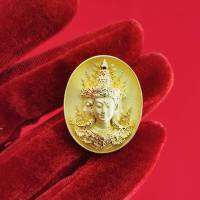 พระพรหม รุ่น พรพรหมลิขิตเนื้อสัมฤทิธ์  สูง 3.2 กว้าง 2.5 CM.. หลวงปู่ศรี เทพอุดร วัดพืชนิมิต