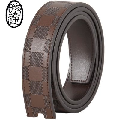 Cowhide Belt Strip Genuine Leather Buckleless 3.3cm Wide Perforated Mens