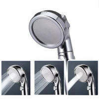 ฝักบัว หัวฝักบัวอาบน้ำแรงดันสูง ประหยัดน้ำ 360 Degrees Rotating ON/Off Pause Switch 3-Settings Water Saving Shower Head