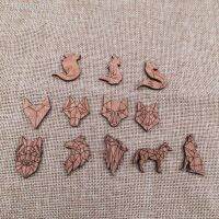✓✺ Unfinished Wooden Geometric Animal Wolf Head Part Accessory For Brooches Enamel Pin Coat Bag Jewelry Diy Making