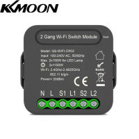 KKmoon QS-WIFI-CP02 Tuya โมดูลสวิตช์อัจฉริยะ WiFi,โมดูลแปลงเครื่องใช้ไฟฟ้าในบ้านอัจฉริยะโมดูลสวิตช์ไฟ2ช่องควบคุมด้วยแอปโทรศัพท์มือถือสามารถควบคุมการทำงานร่วมกับ Alexa Google Home การควบคุมด้วยเสียงได้