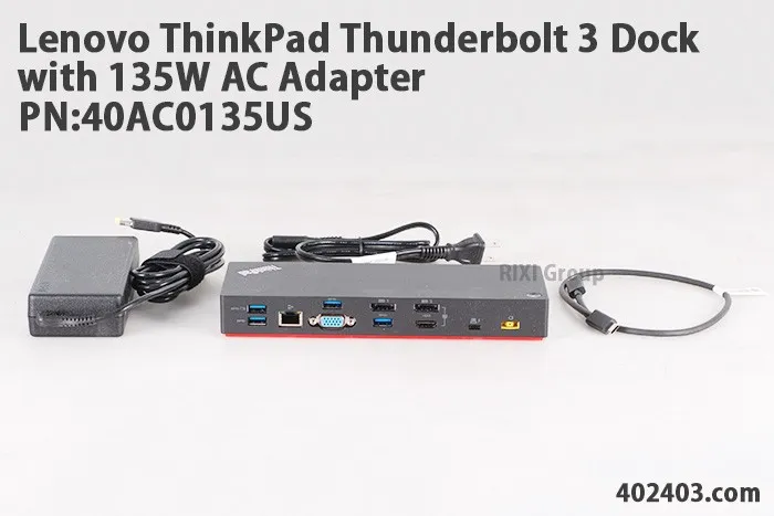 Đế kết nối Lenovo Thinkpad Thunderbolt 3 Dock - 40AC0135us , xuất ra màn  hình ngoài 
