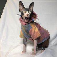 Sphynx เสื้อสเวตเตอร์ไม่มีขนสำหรับมาใหม่ล่าสุดเสื้อฮู้ดแมวสำหรับสุนัขและแมวทำจากผ้าฝ้ายสฟิงซ์มีขนแฟชั่นเสื้อฤดูใบไม้ร่วงฤดูหนาวหรูหรา