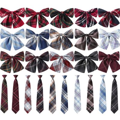 ♣ Unisex Plaid Bowtie Women Girls Necktie Butterfly Bowknot Check Bow Ties Cravats Feminine Bowties Uniform School Accessories