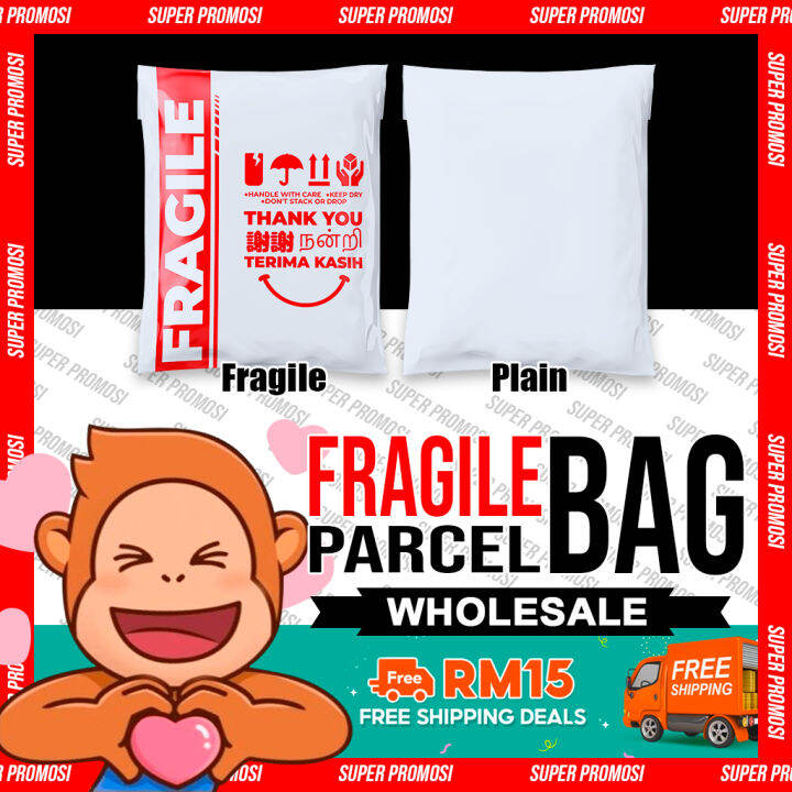 [ 1Pcs ☝️ Courier Parcel Flyers ] Plastik Kourier Bag Fragile Printing Courier Bag Plastic Pos
