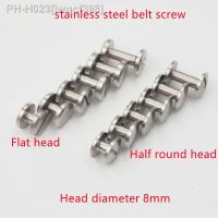 20pcs head dia 8mm L 4/5/6 Stainless Steel Flat or round head Stud Chicago Screws Rivet Screws Belt Studs Leather Craft DIY