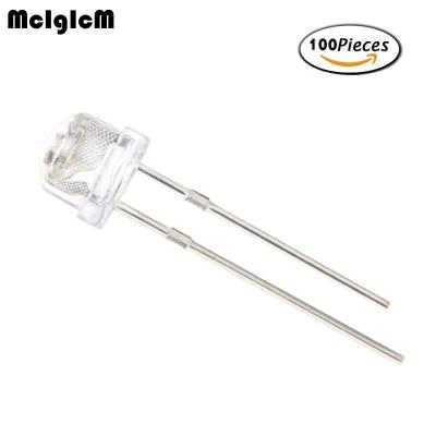 MCIGICM 100pcs White light-emitting diodes White turn White red blue green yellow 5mm Straw hat light Electrical Circuitry Parts