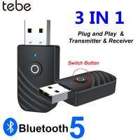 Tebe USB อะแดปเตอร์5.0บลูทูธ3 In 1ตัวรับสัญญาณเสียง3.5มม. อะแดปเตอร์เครื่องเสียงสเตอริโอ AUX สำหรับคอมพิวเตอร์ทีวีพีซีอุปกรณ์เสริมรถยนต์