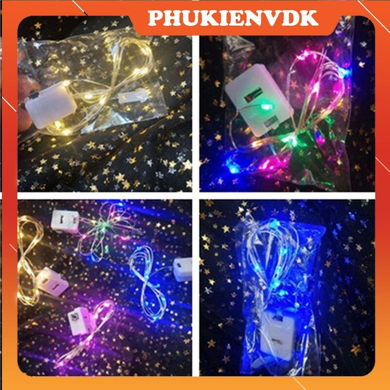 Dây đèn led trang trí fairylight đom đóm nhiều màu sắc 1m - 2m