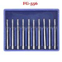 10Pcs Dental Fissure Tungsten Steel Carbide Burs For High Speed Handpiece FG 556 FG 557 FG-558