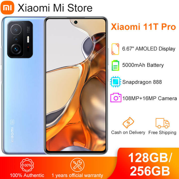 Global Version Xiaomi 11T Pro Smartphone 128G/256G Flagship Snapdragon 888  Octa Core 108MP Camera 120Hz AMOLED 120W HyperCharge,Cell Phones