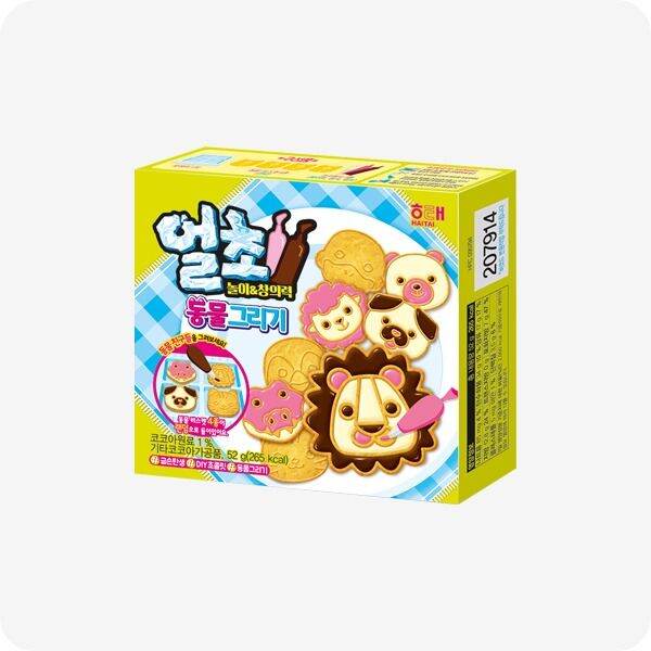 ขนมเกาหลี-haitai-choco-kit-animal-ระบายสีได้-ขนมเพ้นท์ได้-52g