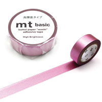 mt masking tape pink (MT01P535) / เทปตกแต่งวาชิ สีชมพูวาว แบรนด์ KAMOI mt masking tape ประเทศญี่ปุ่น