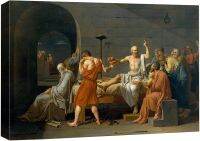 การตายของ Socrates โดย Jacques-Louis David Canvas ศิลปะพิมพ์บนผนังการทำสำเนาภาพที่มีชื่อเสียง24X36