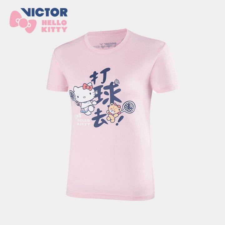 victory-victor-victor-hello-kitty-ชุดกีฬาแบดมินตันเสื้อยืดกระโปรงแขนสั้นทันสมัย203-kt202