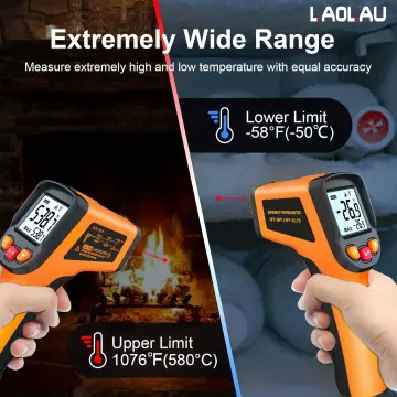 Infrared Thermometer Gun Handheld Heat Temperature Gun for Cooking Pizza  Oven Grill & Engine La ser Surface Temp Read