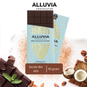Socola đen nguyên chất vị Dừa đắng vừa ít ngọt Alluvia Chocolate thanh lớn 80 gram