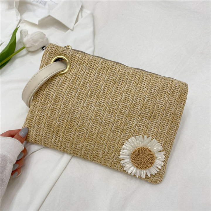 2022-straw-woven-clutch-for-women-fashion-new-summer-beach-lady-sunflower-wristlet-bag-casual-vintage-small-purse-and-handbags
