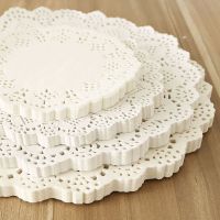 4 4.5 5.5 6.5 7.5inch Multi Sizs Round Heart Paper Lace Table Doilies White Decorative Tableware Placemats Paper Mats 100pcs