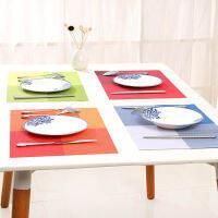 4 Pcsset Placemats PVC Table Mat Color Block Dining Disc Pads Coasters Man Napperon 30*45cm Plate Bar Tapete De Lugar