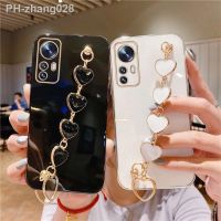 Fashion Plating Love Heart Bracelet Chain Case For Xiaomi 12 11 Lite 12T 11T 10T POCO X3 F3 X4 M4Pro Redmi10 Silicone Case Cover