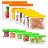 Xinyi3 1Pcs Reusable Zip Shut กระเป๋าซิลิโคนกระเป๋าเก็บตู้แช่แข็งถุงเก็บอาหาร LeakProof KITCHEN Organizer