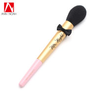 Annnoah nd Professional Pink Rose Gold Wood Handle Soft Fluffy Hair Mr. Right Perfect Face Powder Makeup Brush With Bow Tie