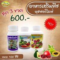 นุชฟอร์ไลฟ์ 1+ นุชฟอร์ไลฟ์ 2 + นุชฟอร์ไลฟ์ 8 ( ขนาด 100 cc ) ช่วยบำรุงเกี่ยวกับราก ต้น ใบ ติดดอก แทงช่อ ขยายขนาด เพิ่มน้ำหนัก