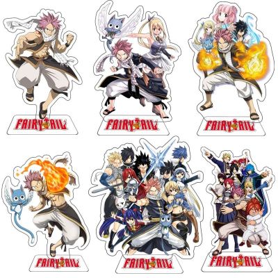 Classic Anime Fairy Tail Acrylic Stand Figures Model Plate Desktop Decor Natsu Lucy Cartoon Double Sided Standing Sign Keychain Key Chains