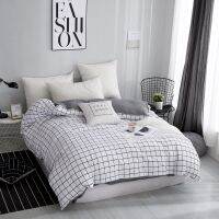 Duvet Cover White Plaid Bed Cover for Kids Adults Single Double Bed Bedroom Use (No Pillowcase) XF719-29