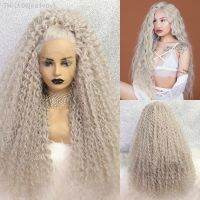 Drag Queen Synthetic Transparent Lace Front Wig Grey Lace Wig Hot Pink Afro Kinky Curly Drag Queen Cosplay Wigs For Black Women [ Hot sell ] ea1voy