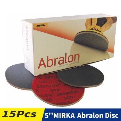 Mirka Abralon 5 Inch Sponge Sandpaper Foam Backed Hook &amp; Loop Polishing &amp; Buffing Discs 125mm Grip Disc Flocking Sheets