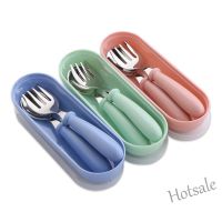 【hot sale】 ✼✕ C01 Children Spoon Forks Box Kids Stainless Steel Baby Fork and Spoon Kids for Safe Dining Cutlery Portable Feeding Utensils Spoons Tableware Set