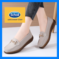 รองเท้าผู้หญิง Scholl Scholl รองเท้าแตะหนังของผู้หญิงรองเท้าสตรี Kasut Wanita รองเท้าแตะลำลอง Scholl รองเท้าแตะสตรี Scholl สำหรับผู้หญิง Scholl รองเท้าแตะโบฮีเมียผู้หญิงรองเท้าโบ้ทรองเท้าโลฟเฟอร์แบน