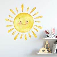 Cartoon painted rainbow sun children bedroom porch home wall background decorative stickers self-adhesive room decoration