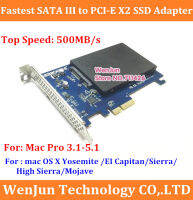 500เมกะไบต์วินาที Super Speed SATA III ถึง PCI-E X2 SSD Adapter Card สำหรับ Mac Pro 3.1-5.1 OSX 10.8-10.14.5สำหรับ Windows