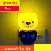 【CC】 Wall Socket Lamps Night AC110V 220V Animals Lighting Sensor Lamp Bedroom for Children