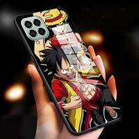 ปลอกสำหรับ Samsung M33 5G BL Luffy เคสกระจกนิรภัยมันวาวเคสโทรศัพท์กันกระแทก