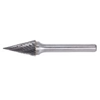 Tungsten Carbide Burr Pointed Cone Shape Double Cut Rotary Burrs File 70X12mm with 1/4 inch Shank Dia