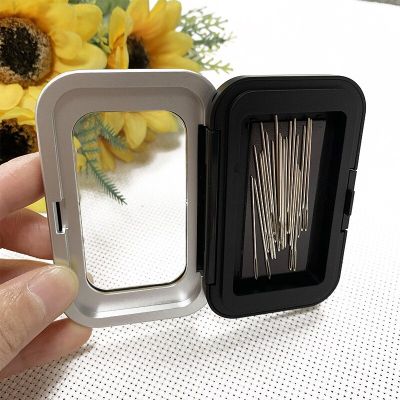 Magnetic Sewing Needles Holder Sewing Accessory Black Sewing Storage Case Buttons Pins Storage Boxes for Cross Stitch Embroidery Needlework