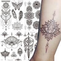 hot【DT】 Temporary Sticker Mandala Tattoos Peonies Transfer Clavicle