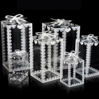 5pcs Clear PVC Gifts Boxes Package Wedding/Christmas/Favor Candy/Gift/Chocolate/Dry Gift Display Box Transparent Storage Box