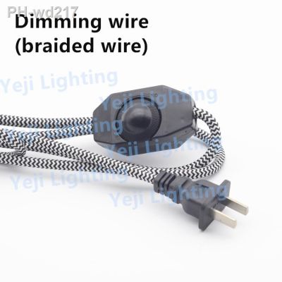 Colorful braided cable wire with dimmer Switch 2-pin plug cable For table lamps floor lamps Lighting accessories diy