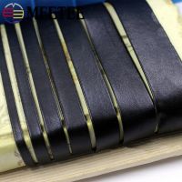 Meetee 5/10M 3-50Mm Hitam Tali Kulit Datar Lembut Tali String DIY Kalung Gelang Perhiasan Membuat Tas Pakaian Aksesori Tepi