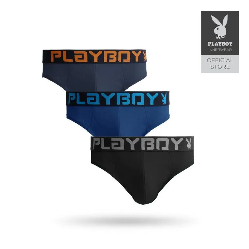 Playboy Men Underwear Cotton Mini Brief - Assorted Colour (3 Pcs)  B122475-3115